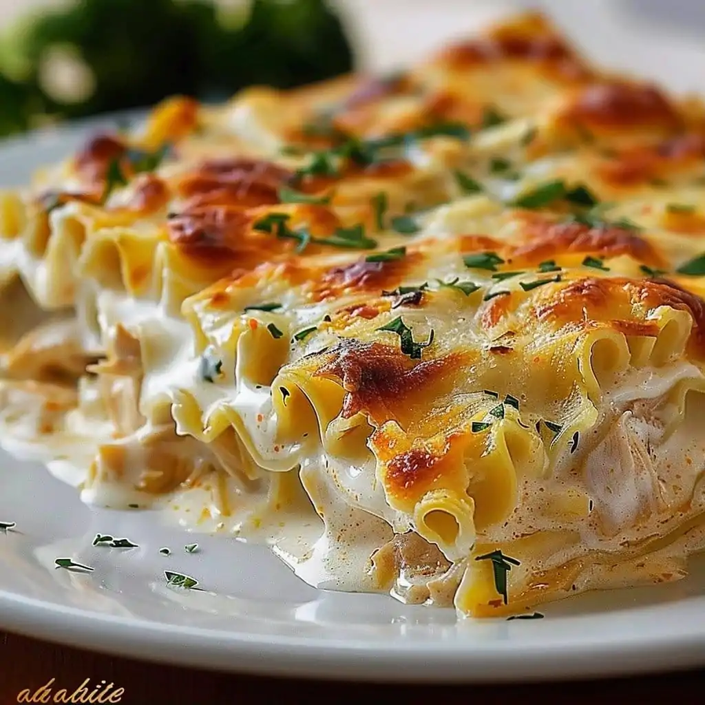 Chicken Alfredo Lasagna Rolls