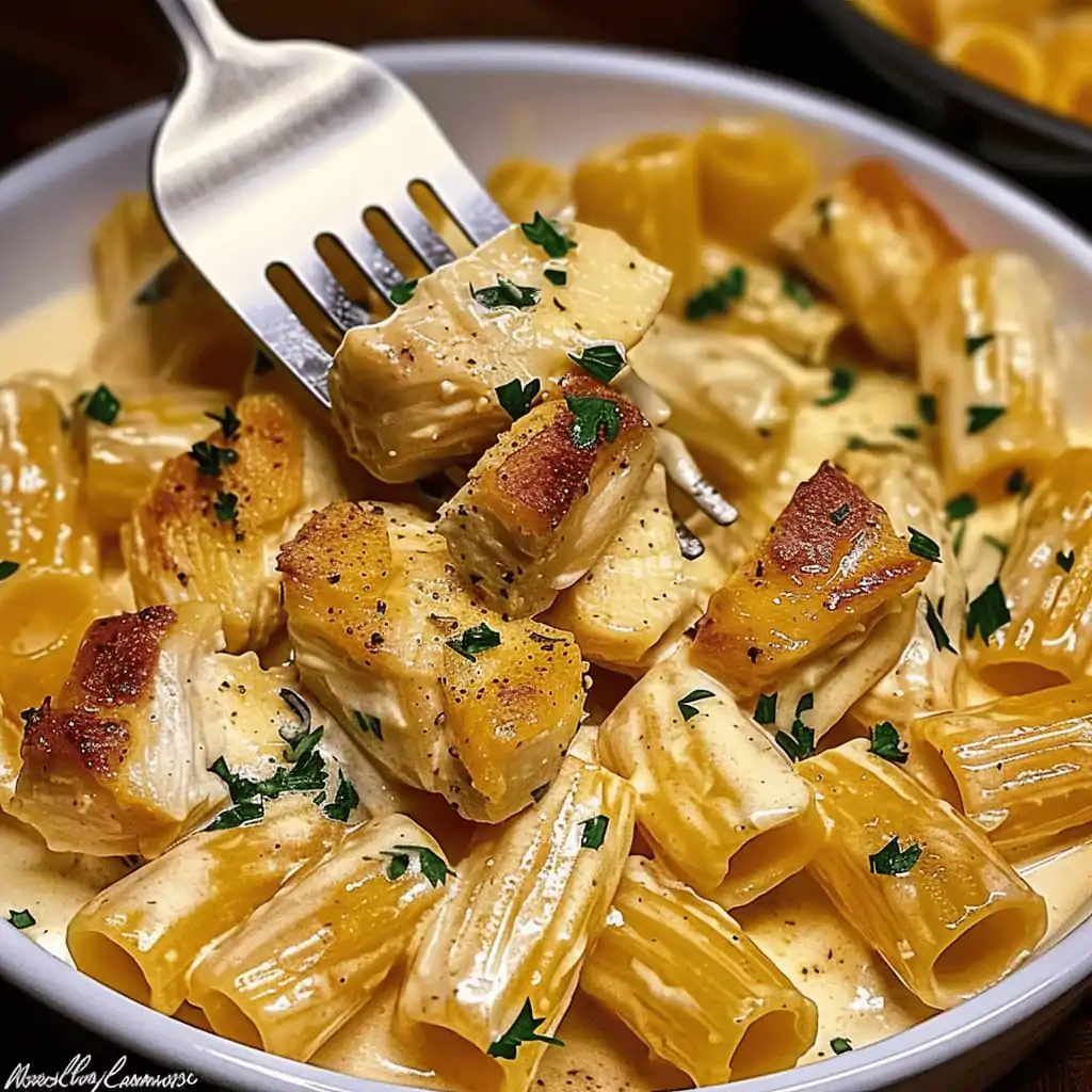 Garlic Butter Chicken Rigatoni in Creamy Parmesan Sauce