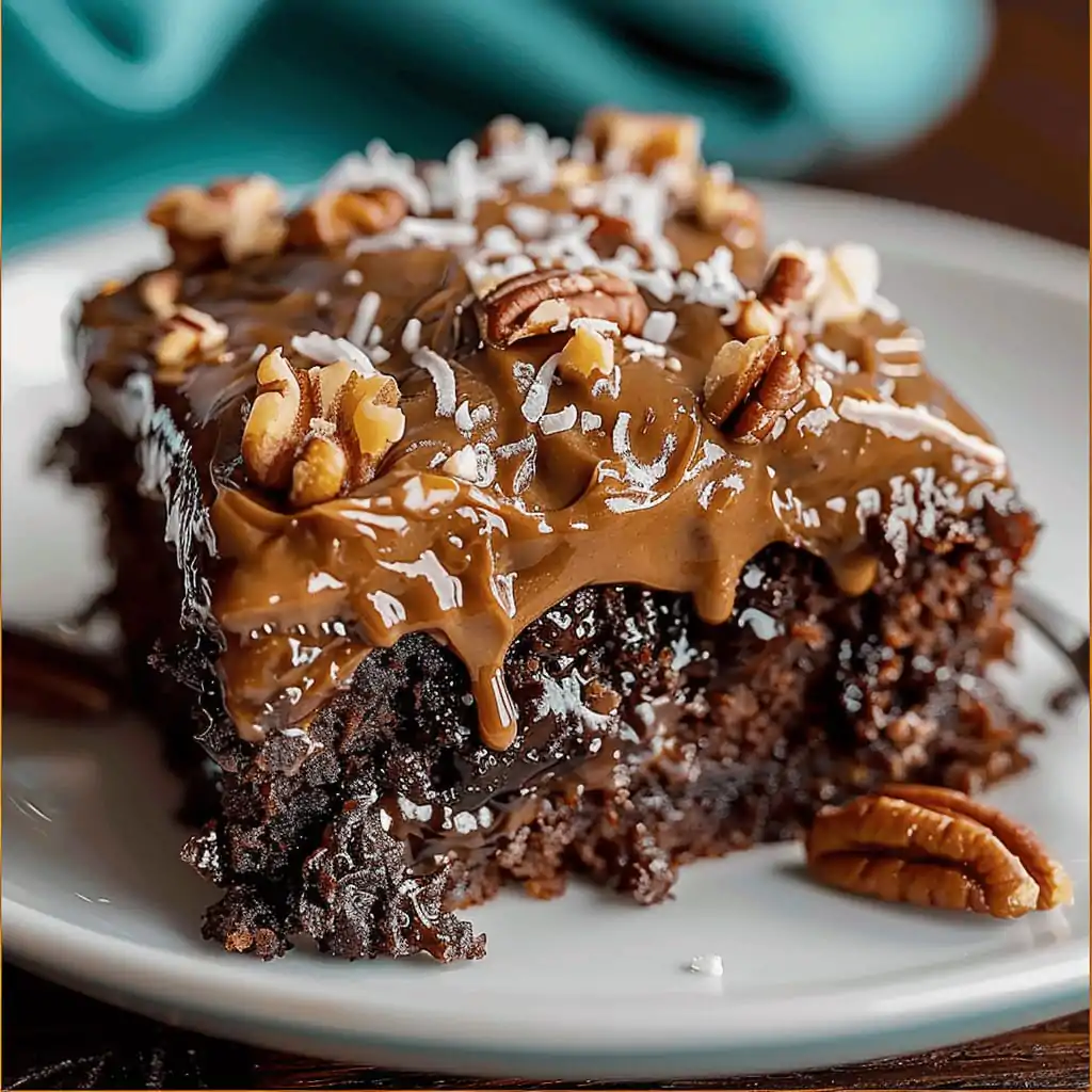 German Chocolate Poke Cake