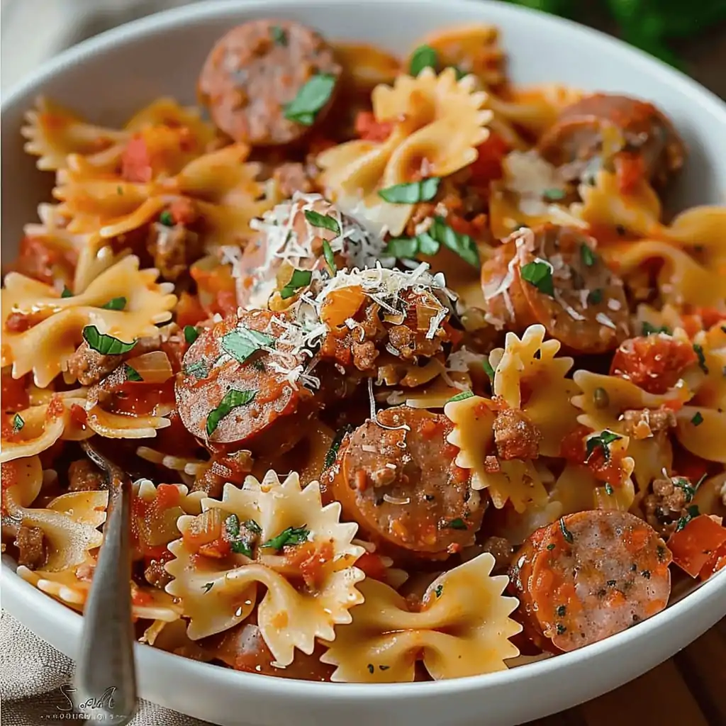 Italian Sausage with Bow Tie Pasta