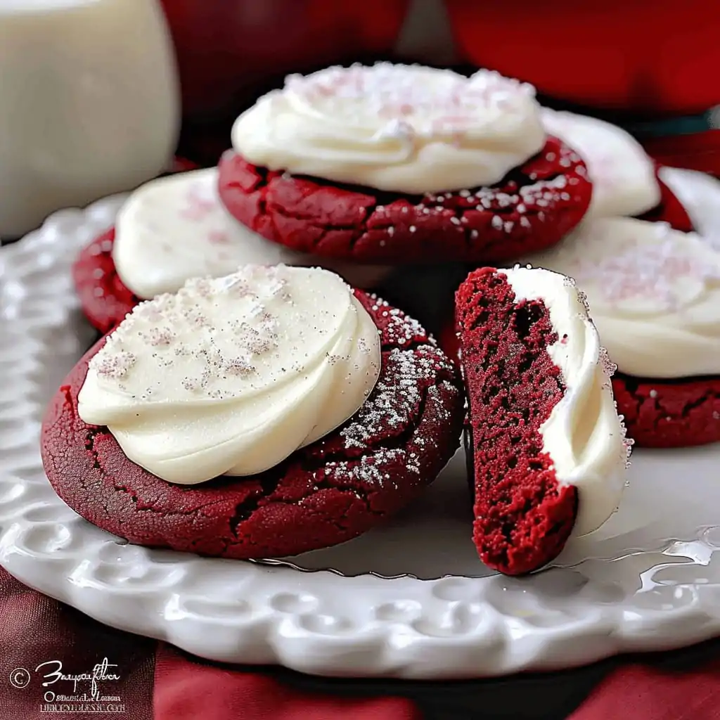 Red Velvet Cookies with Cream Cheese Frosting